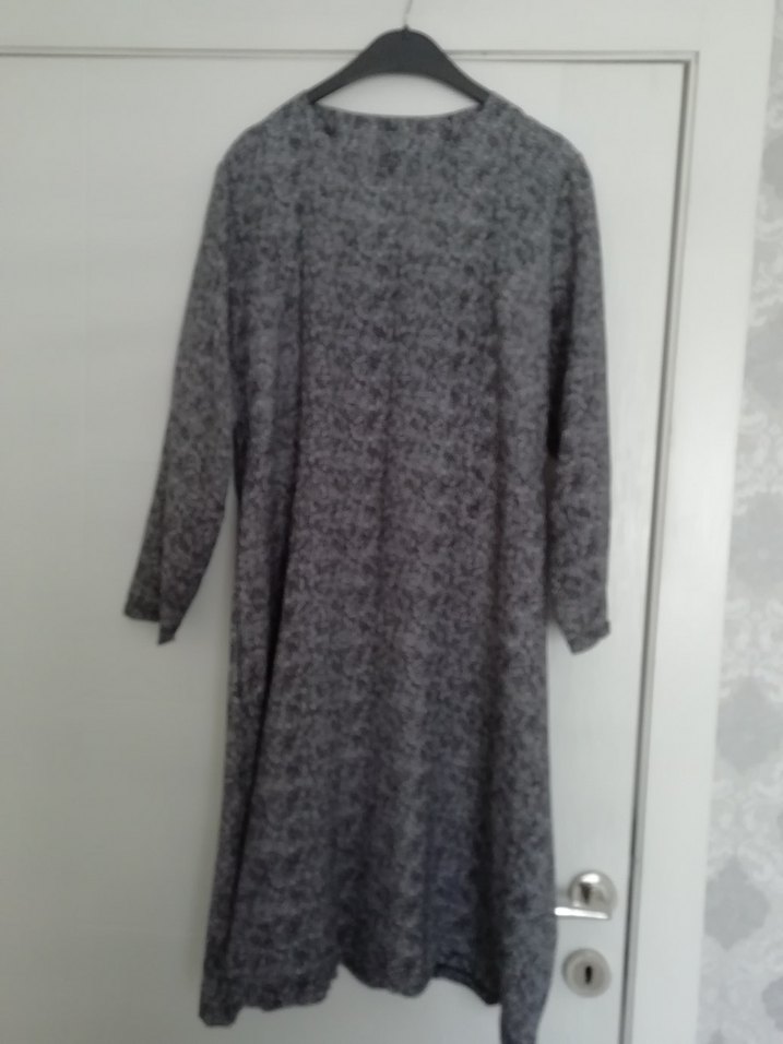 Gri Uzun Keten Hamile Tunik - Görsel 2