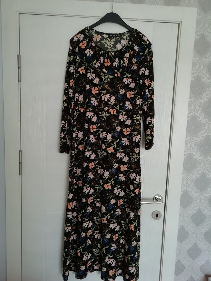 Çiçek Desenli Uzun Kollu Bohem Elbise - Görsel 2