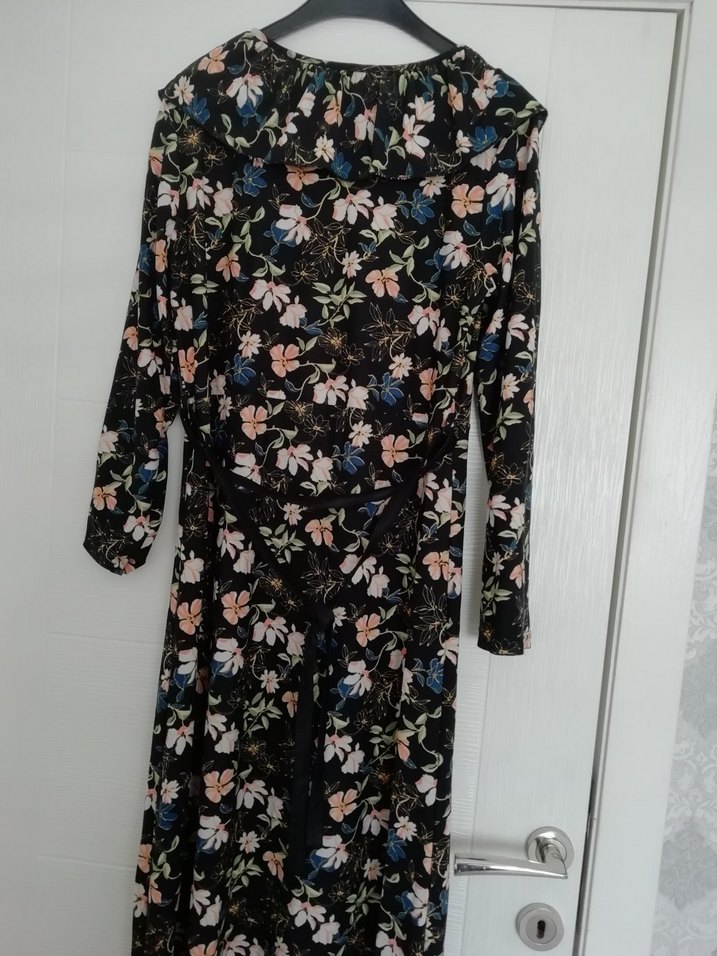 Çiçek Desenli Uzun Kollu Bohem Elbise - Görsel 3