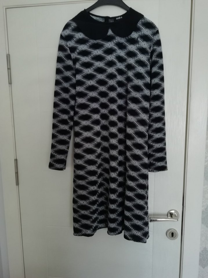 Yılan Desenli Gri Midi Elbise - Görsel 2