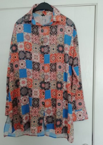 Bohem Çok Renkli Uzun Kollu Gömlek - Görsel 2