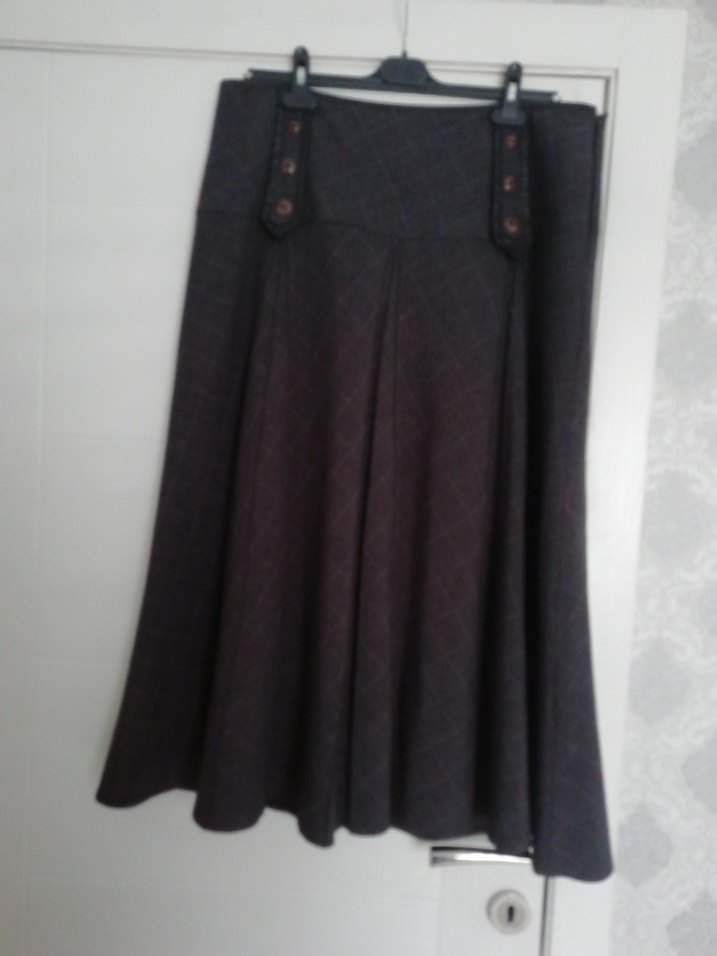 Düğmeli Kahverengi Uzun Kadın Etek - Görsel 2