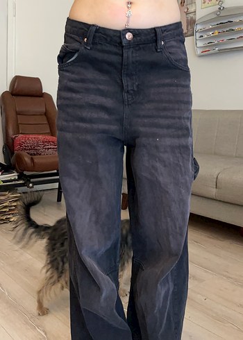 Bershka Siyah Yikamali Baggy Jean