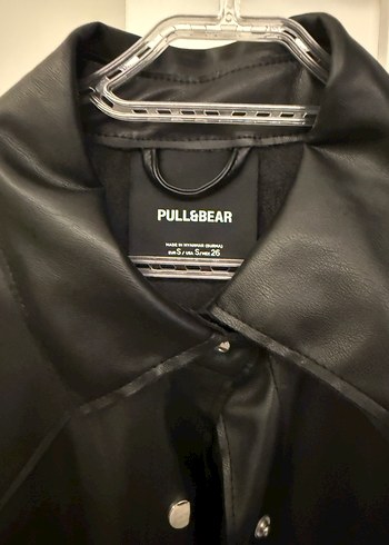 Düğmeli Siyah Deri Kadın Ceket - Görsel 5