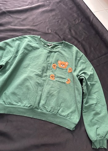 Düğmeli Yeşil Kadın Sweatshirt