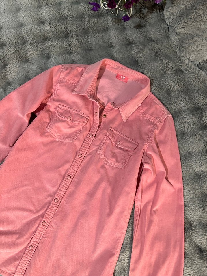 Pembe kız Denim Gömlek Uzun Kollu - Görsel 2