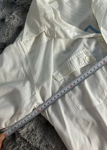 Düğmeli Keten Hamile Gömleği - Görsel 6