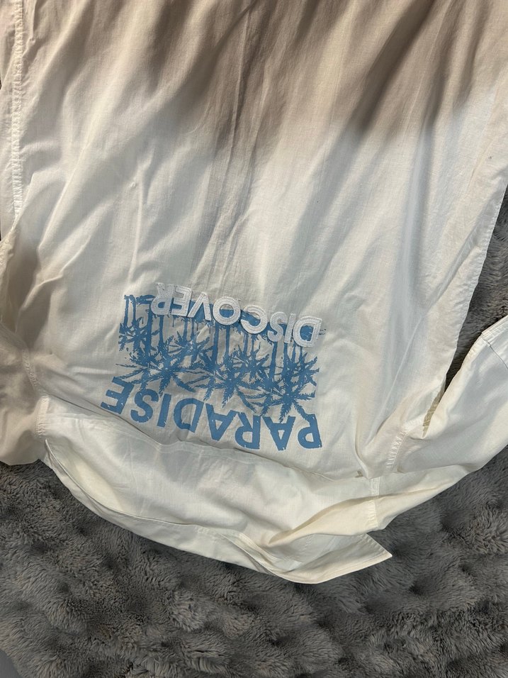 Düğmeli Keten Hamile Gömleği - Görsel 3