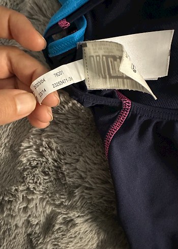 Mavi Elastik Bantlı Kadın Mayo - Görsel 7