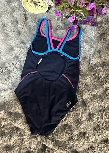 Mavi Elastik Bantlı Kadın Mayo - Görsel 3