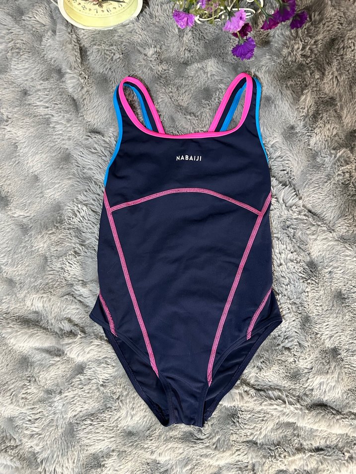 Mavi Elastik Bantlı Kadın Mayo - Görsel 2