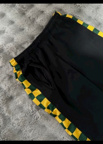 Sarı Siyah Kareli Fermuarlı Erkek Eşofman - Görsel 2