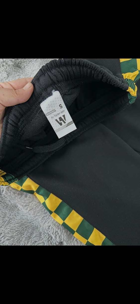 Sarı Siyah Kareli Fermuarlı Erkek Eşofman - Görsel 4