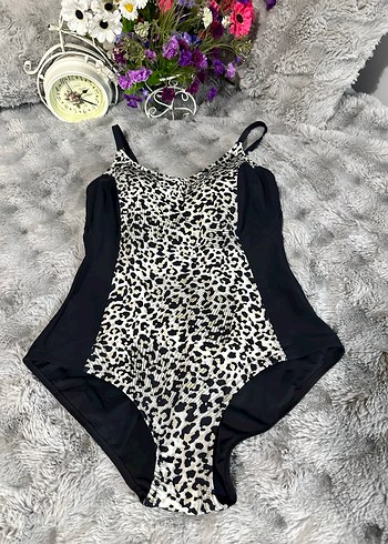 Zebra Desenli Siyah Strappy Mayo - Görsel 3