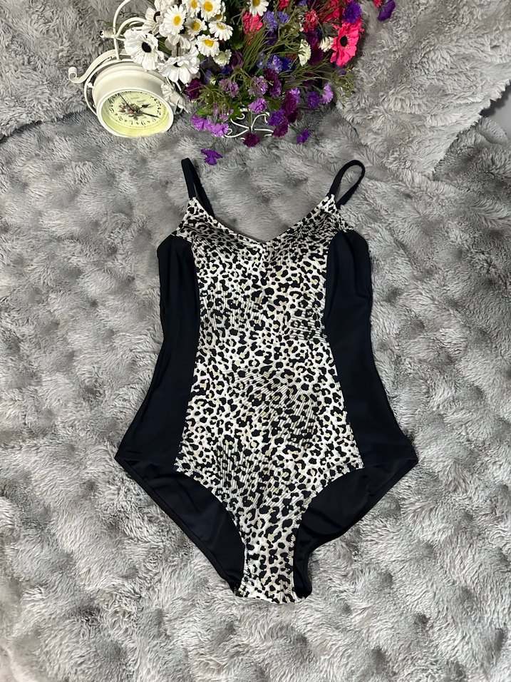 Zebra Desenli Siyah Strappy Mayo - Görsel 2