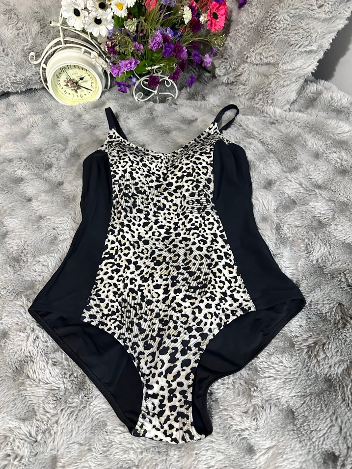 Zebra Desenli Siyah Strappy Mayo - Görsel 3