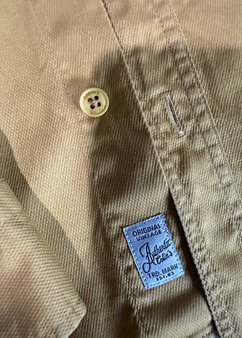 Bej Düğmeli Uzun Kollu Erkek Gömlek - Görsel 4