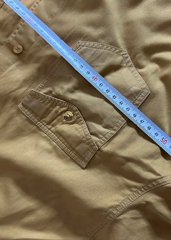 Bej Düğmeli Uzun Kollu Erkek Gömlek - Görsel 6