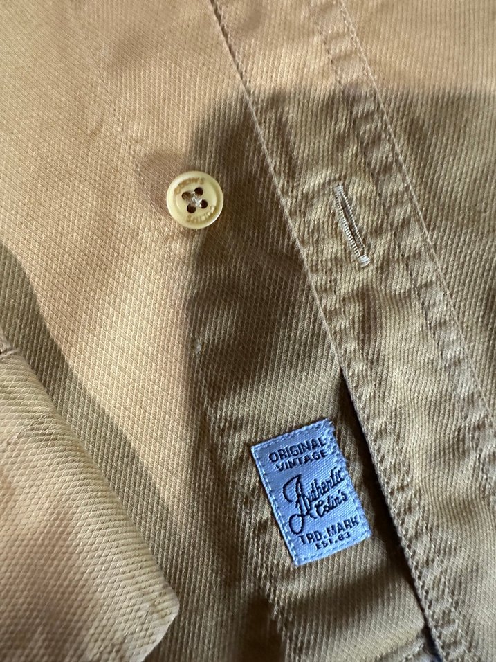 Bej Düğmeli Uzun Kollu Erkek Gömlek - Görsel 4