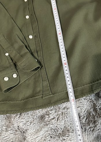 Düğmeli, Uzun Kollu erkek Haki Gömlek - Görsel 4
