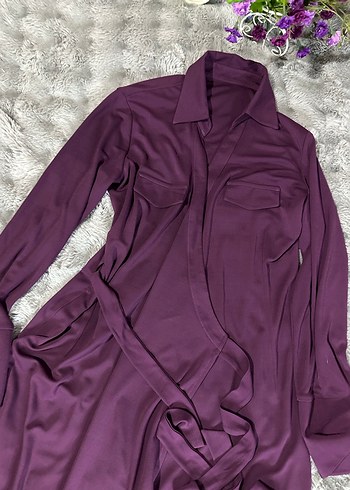 Mor Uzun Kollu Rahat Kadın Sabahlık - Görsel 3