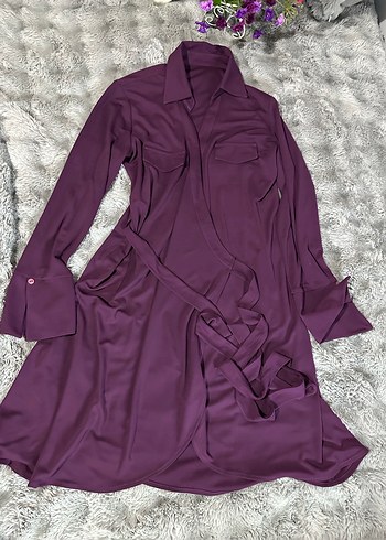 Mor Uzun Kollu Rahat Kadın Sabahlık - Görsel 4