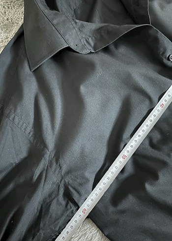 Düz Siyah Uzun Kollu erkek Gömlek - Görsel 6