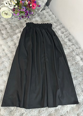 Kadın Gri Uzun Saten Etek - Görsel 2