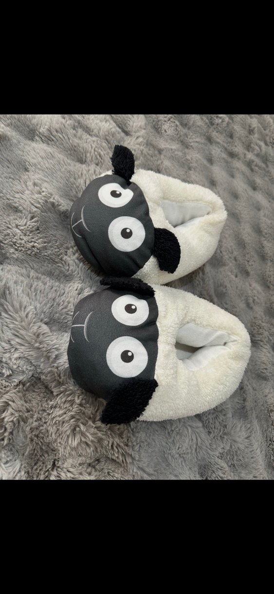 Kız Çocuk Gri Peluş Kürklü Sıcak Terlik - Görsel 3