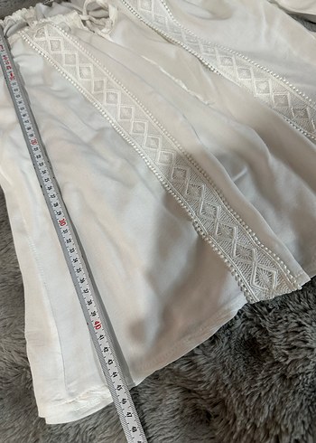 Dantelli Bohem Uzun Kollu Beyaz Bluz - Görsel 5