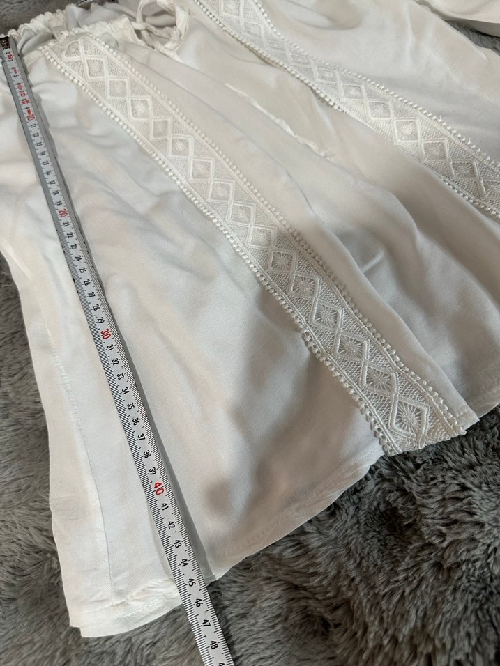 Dantelli Bohem Uzun Kollu Beyaz Bluz - Görsel 5