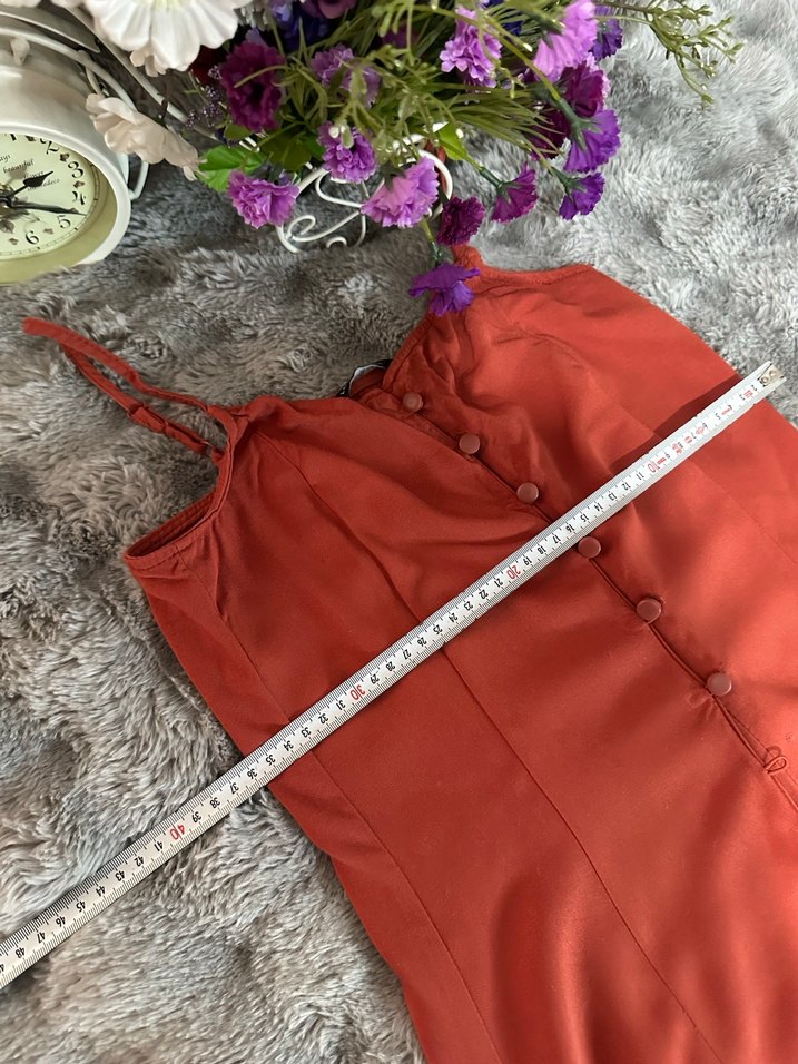 Bordo Straplez Fırfırlı Bohem Uzun Elbise - Görsel 5