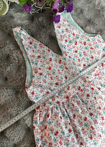 Çiçek Desenli Kolsuz Bohem kadın Elbisesi - Görsel 5