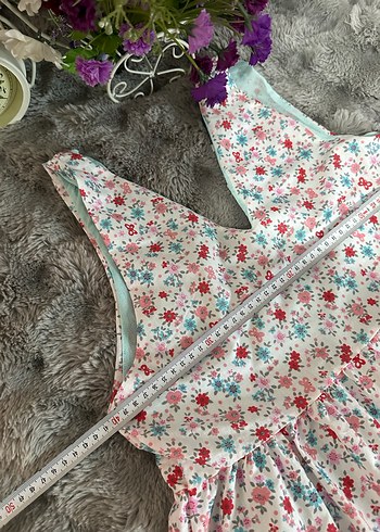 Çiçek Desenli Kolsuz Bohem kadın Elbisesi - Görsel 6