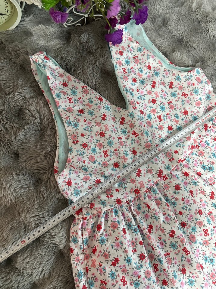 Çiçek Desenli Kolsuz Bohem kadın Elbisesi - Görsel 5