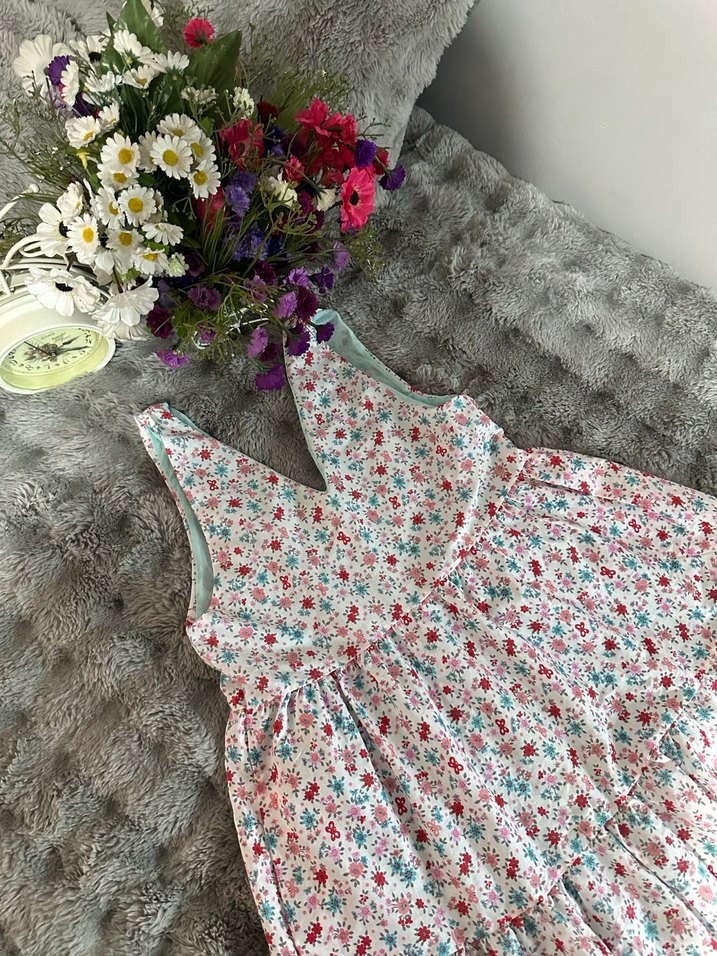 Çiçek Desenli Kolsuz Bohem kadın Elbisesi - Görsel 3