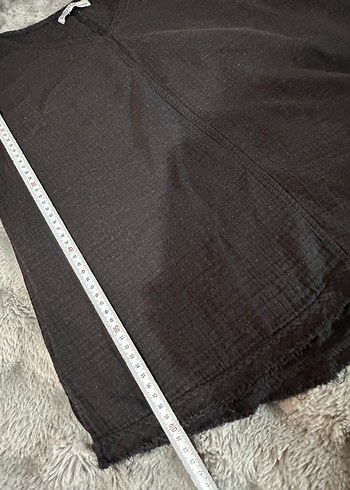 Siyah V Yaka Kolsuz Keten Bluz - Görsel 4