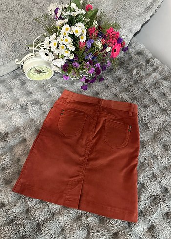 Kahverengi Süet Mini Etek - Görsel 3