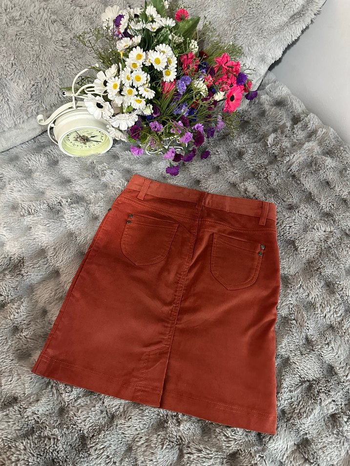 Kahverengi Süet Mini Etek - Görsel 3