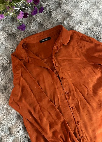 Düğmeli Kahverengi Süet Kadın Gömlek - Görsel 2