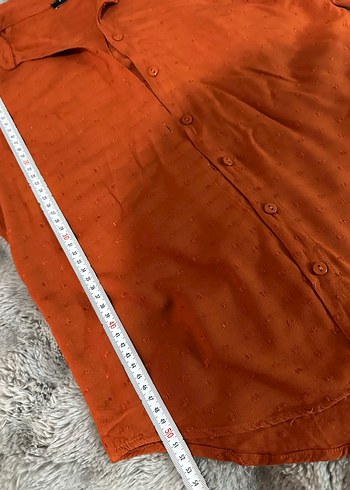 Düğmeli Kahverengi Süet Kadın Gömlek - Görsel 4