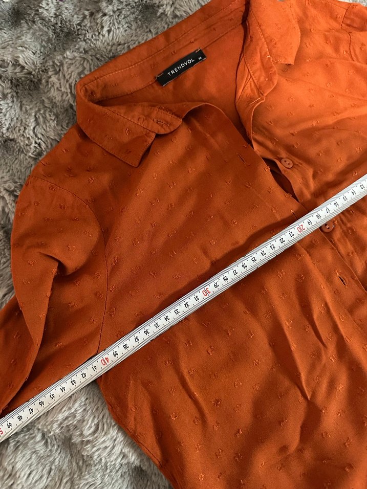 Düğmeli Kahverengi Süet Kadın Gömlek - Görsel 3