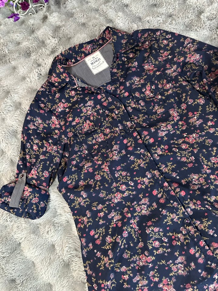 Çiçek Desenli Uzun Kollu Bohem Gömlek - Görsel 2