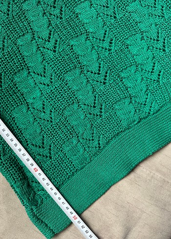 Turkuaz Kısa Kollu Örgü Kadın Kazak - Görsel 5