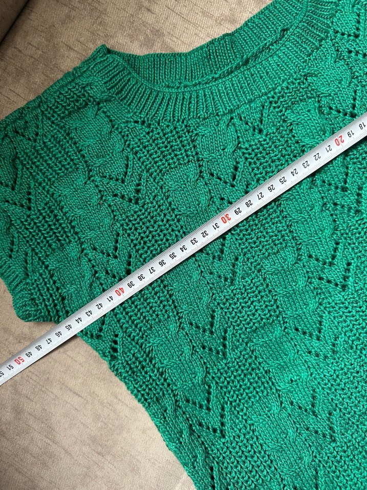 Turkuaz Kısa Kollu Örgü Kadın Kazak - Görsel 4