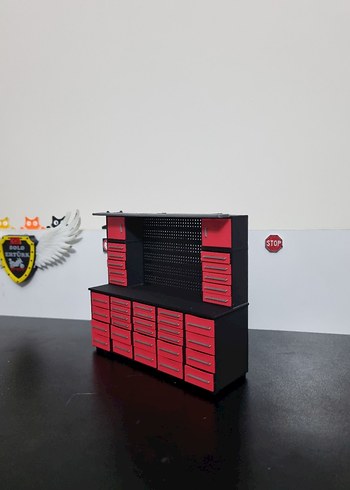 Çok çekmeceli kapaklı 1:18 diorama dolap - Görsel 2