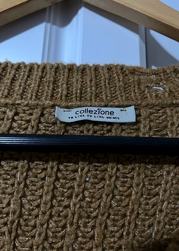 Hardal V Yakalı Örgü Kadın Kazak - Görsel 3