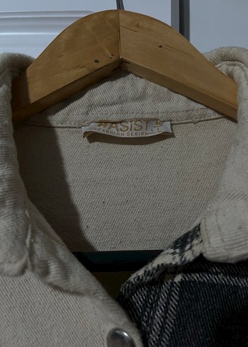 Düğmeli Bej Siyah Ekose Kadın Gömlek - Görsel 4