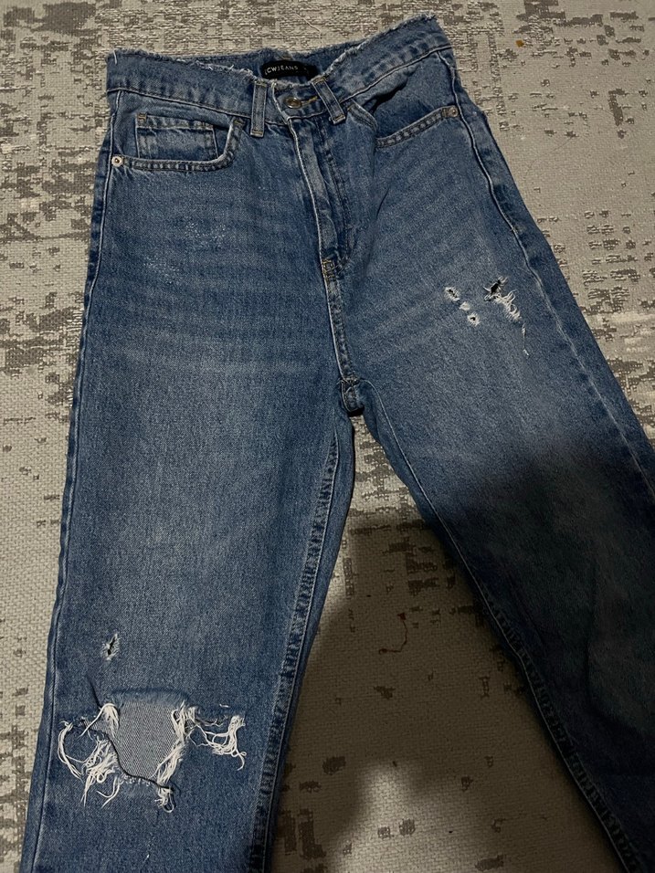 Kadın Mavi Rahat Kesim Kot Pantolon - Görsel 2