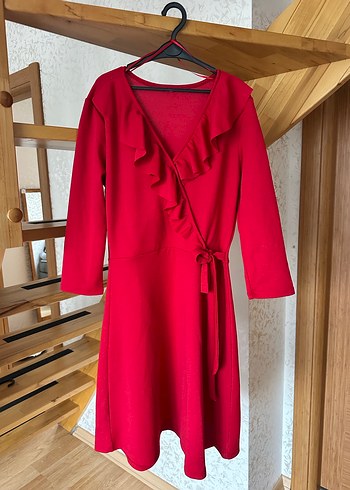 Kırmızı Midi Kadın Elbise - Görsel 2